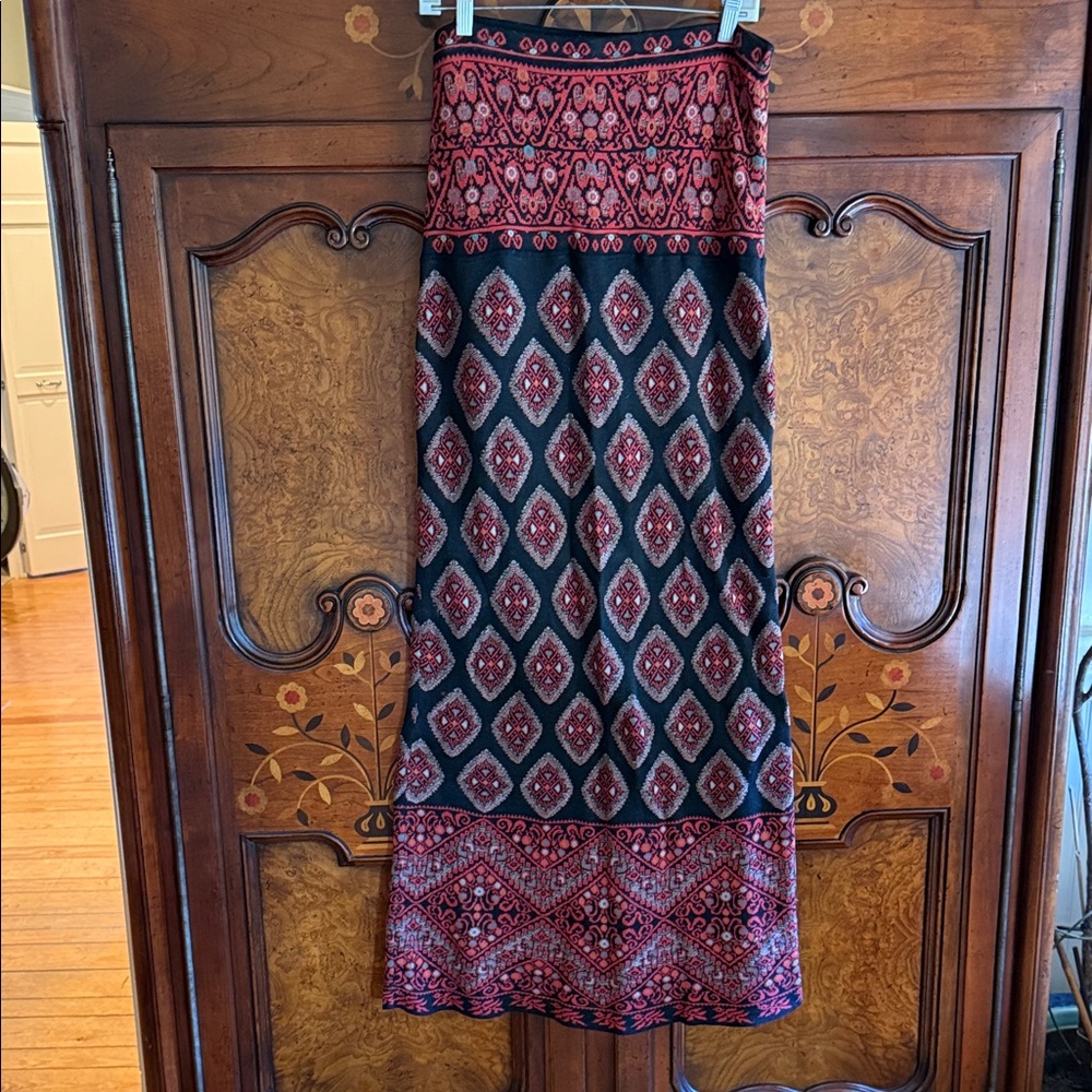 Peruvian Connection Kilim Patterned - Maxi Skirt … - image 5